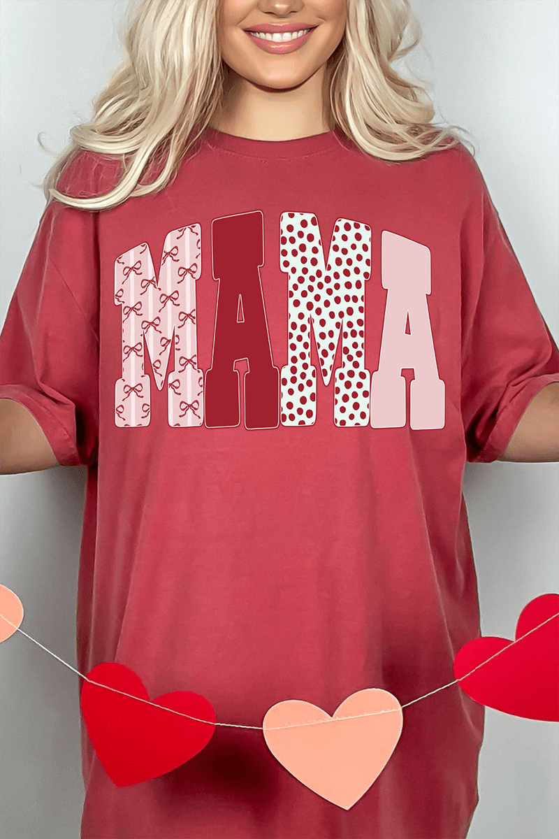 Blush And Bows Mama Comfort Colors Adult Ring - Spun Cotton Tee - Wholesale Accessory Market