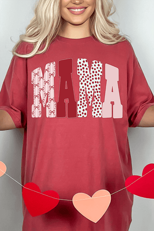 Blush And Bows Mama Comfort Colors Adult Ring - Spun Cotton Tee - Wholesale Accessory Market