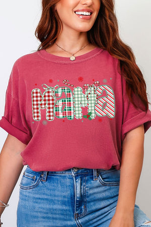 Candy Cane Lane Mama Comfort Colors Adult Ring - Spun Cotton Tee - Wholesale Accessory Market