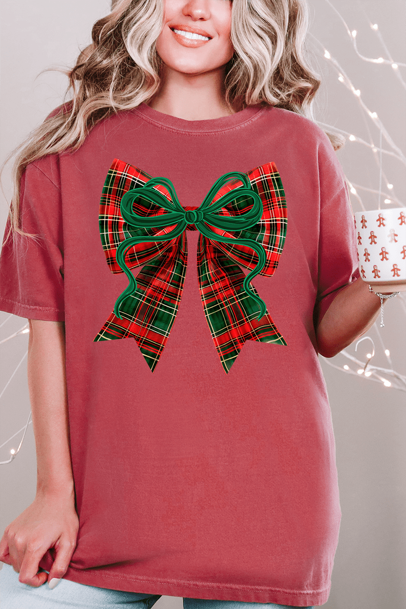 Christmas Plaid Coquette Comfort Colors Adult Ring - Spun Cotton Tee - Wholesale Accessory Market