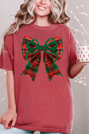Christmas Plaid Coquette Comfort Colors Adult Ring - Spun Cotton Tee - Wholesale Accessory Market