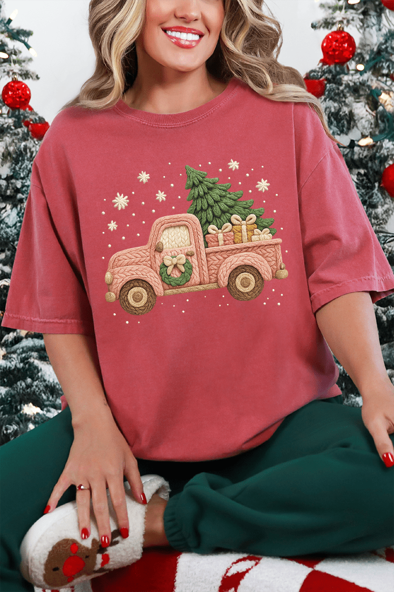 Faux Yarn Holly Jolly Haul Comfort Colors Adult Ring - Spun Cotton Tee - Wholesale Accessory Market
