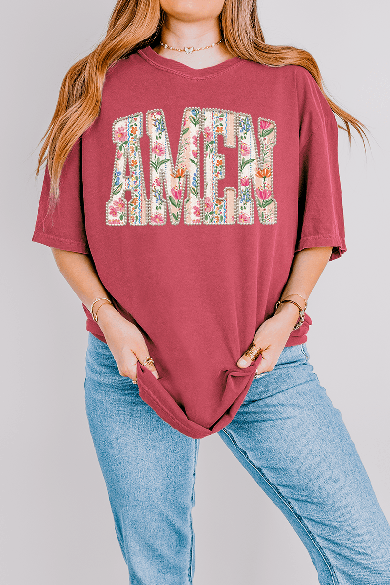 Pearls & Petals Amen Comfort Colors Adult Ring-Spun Cotton Tee - Wholesale Accessory Market
