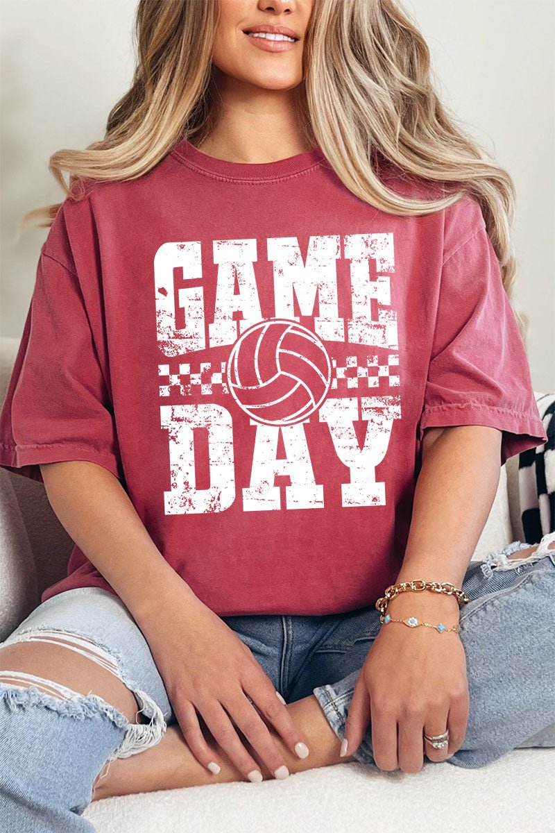 Retro Volleyball Game Day Comfort Colors Adult Ring - Spun Cotton Tee - Wholesale Accessory Market