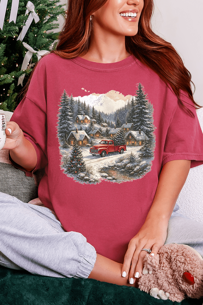 Snowfall On Main Street Comfort Colors Adult Ring - Spun Cotton Tee - Wholesale Accessory Market