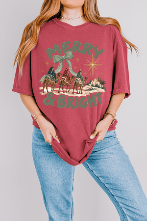 Three Kings Merry & Bright Comfort Colors Adult Ring-Spun Cotton Tee - Wholesale Accessory Market