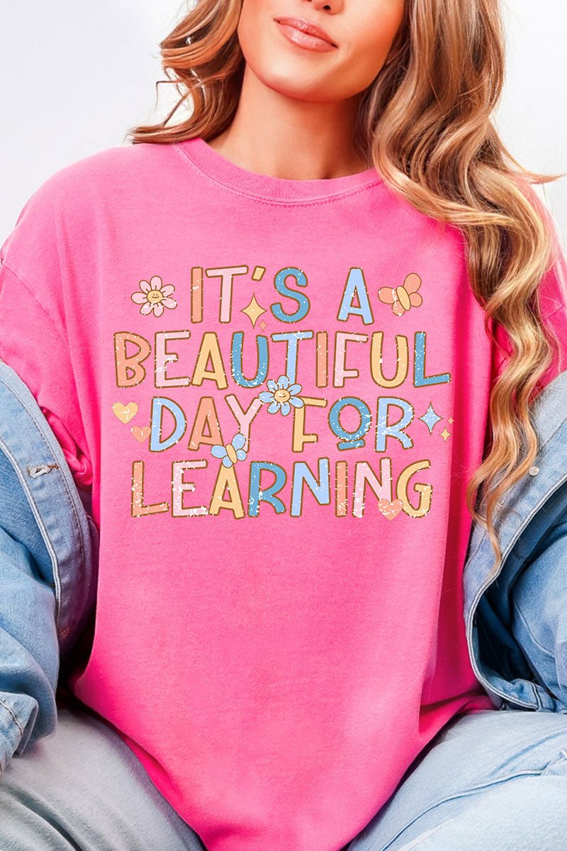 Beautiful Day For Learning Comfort Colors Adult Ring - Spun Cotton Tee - Wholesale Accessory Market
