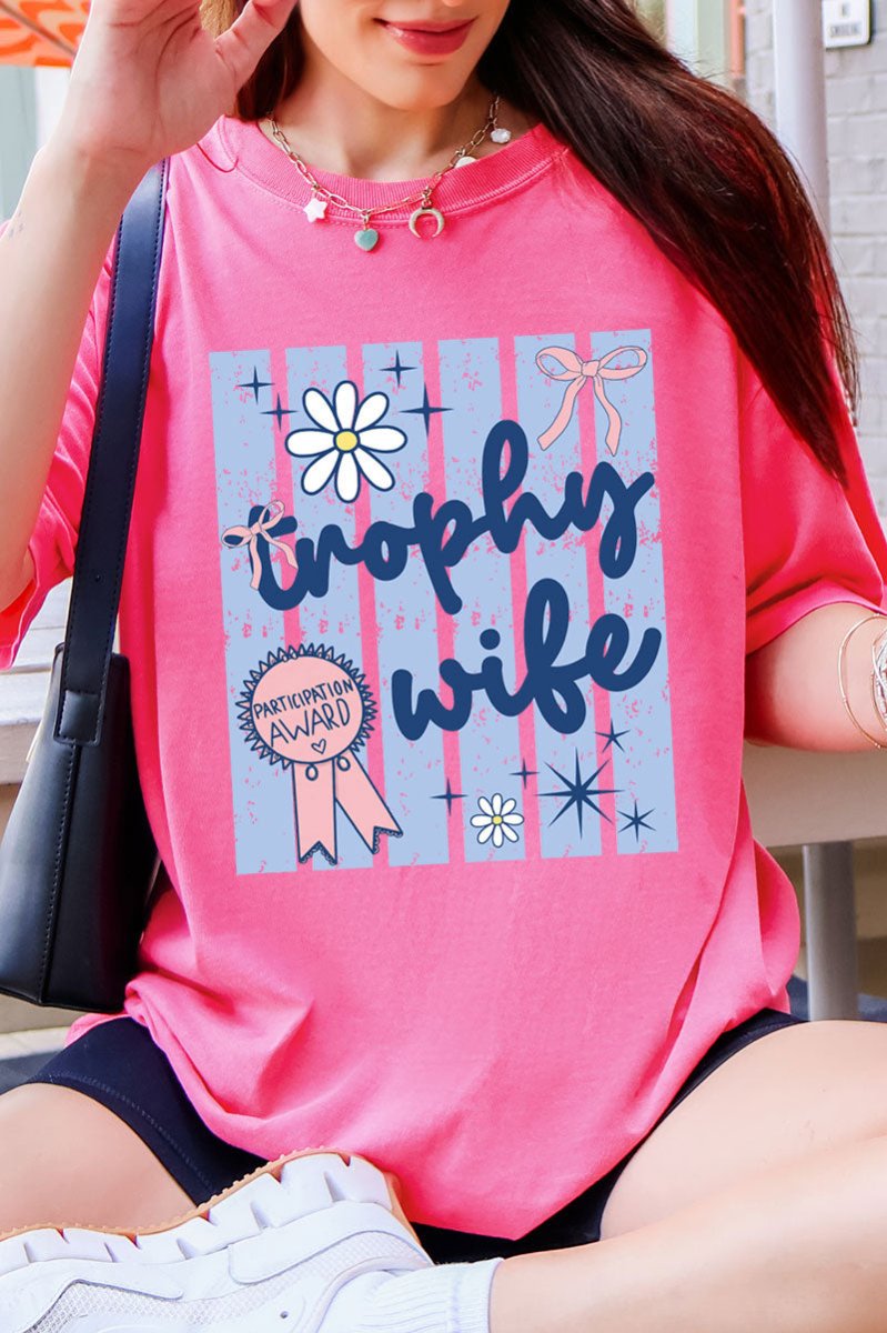 Blue Striped Trophy Wife Comfort Colors Adult Ring-Spun Cotton Tee - Wholesale Accessory Market
