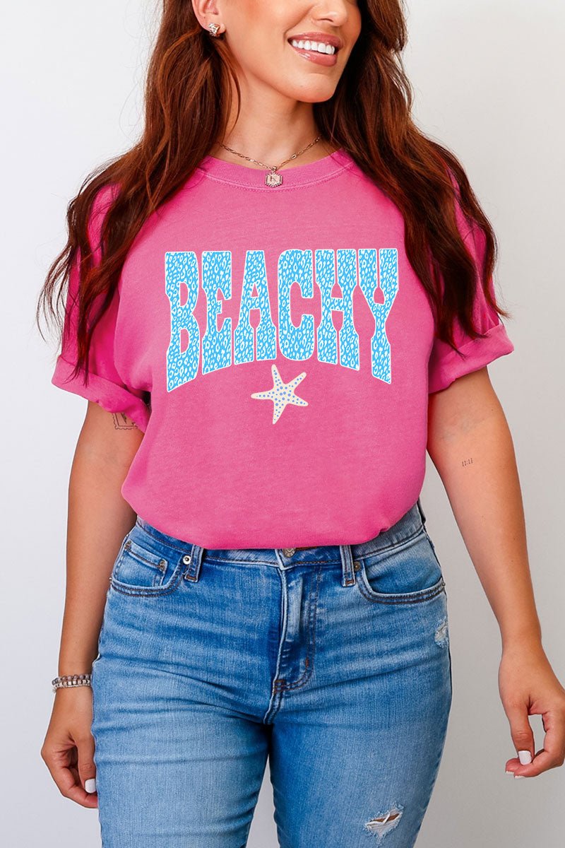 Coastal Beachy Leopard Comfort Colors Adult Ring - Spun Cotton Tee - Wholesale Accessory Market