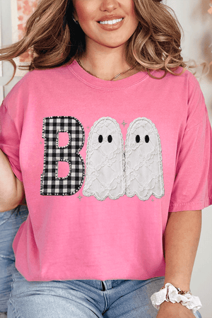 Gingham & Lace Boo Comfort Colors Adult Ring-Spun Cotton Tee - Wholesale Accessory Market