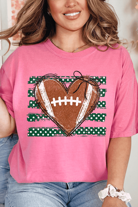 Green Football Sweetheart Comfort Colors Adult Ring-Spun Cotton Tee - Wholesale Accessory Market