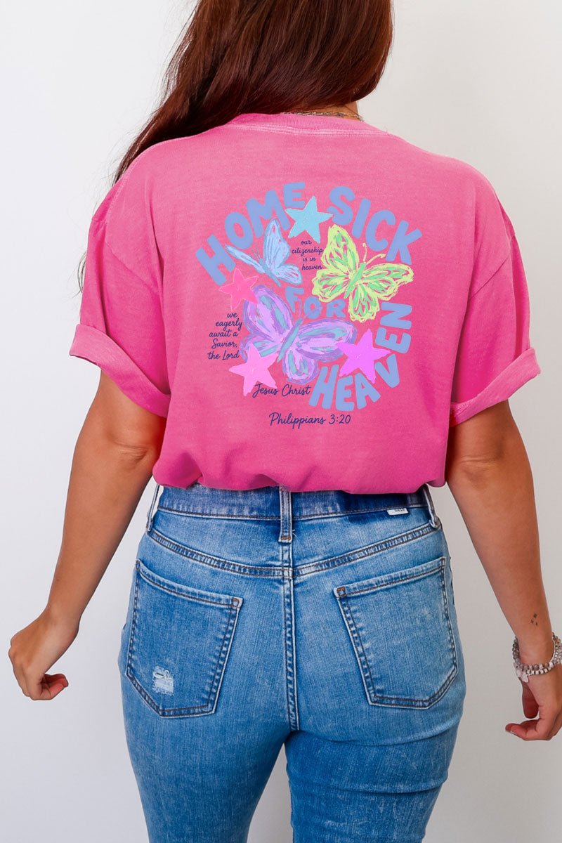 Homesick For Heaven Front & Back Comfort Colors Adult Ring-Spun Cotton Tee - Wholesale Accessory Market