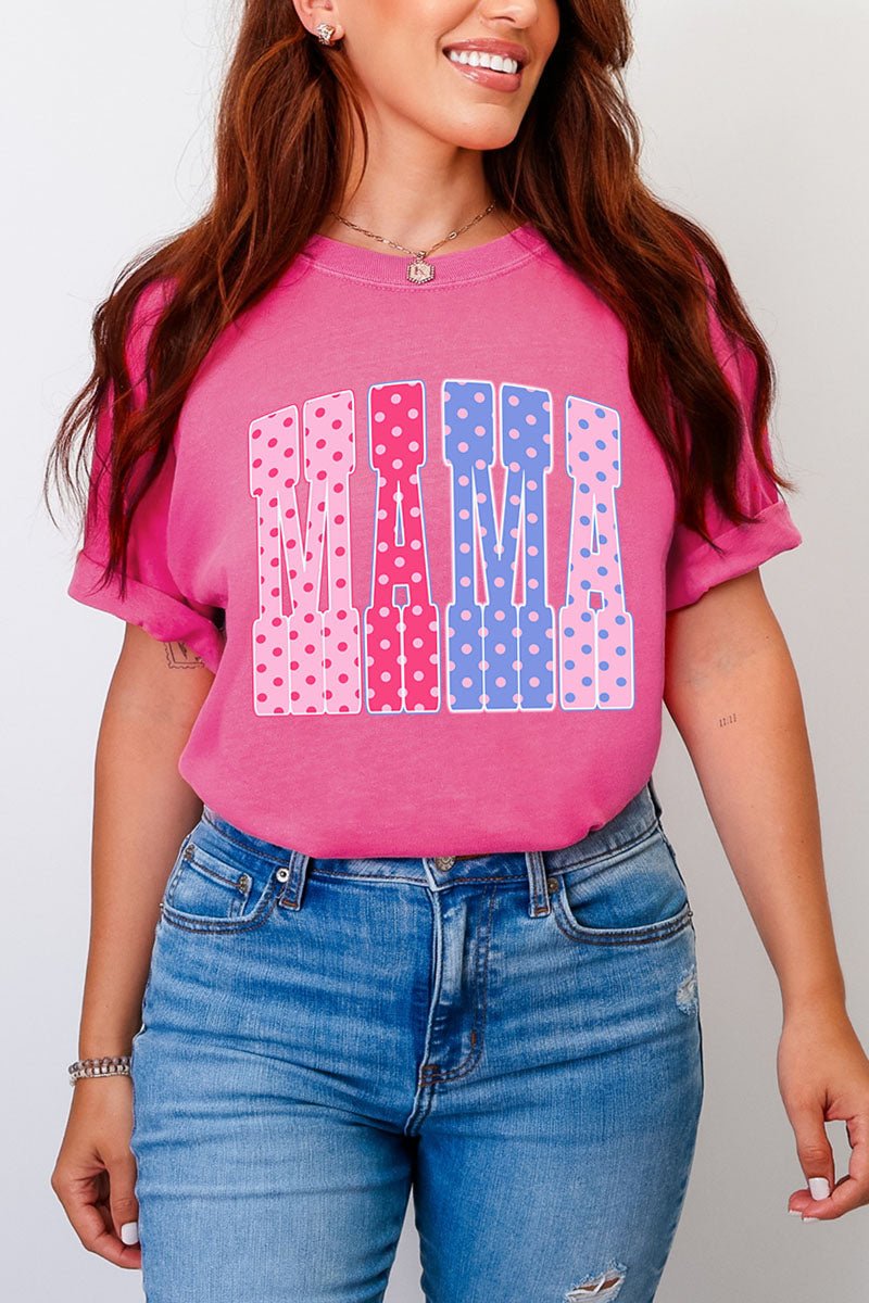 Polka Dot Pop Mama Comfort Colors Adult Ring - Spun Cotton Tee - Wholesale Accessory Market