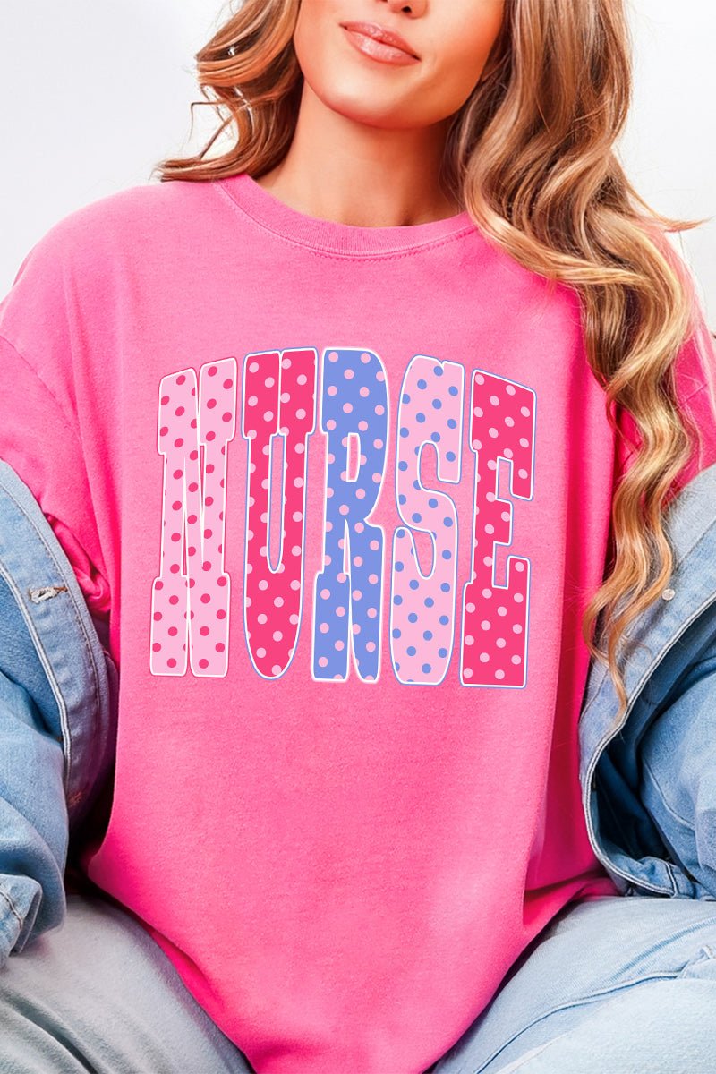 Polka Dot Pop Nurse Comfort Colors Adult Ring-Spun Cotton Tee - Wholesale Accessory Market
