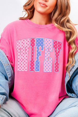 Polka Dot Pop Wifey Comfort Colors Adult Ring - Spun Cotton Tee - Wholesale Accessory Market