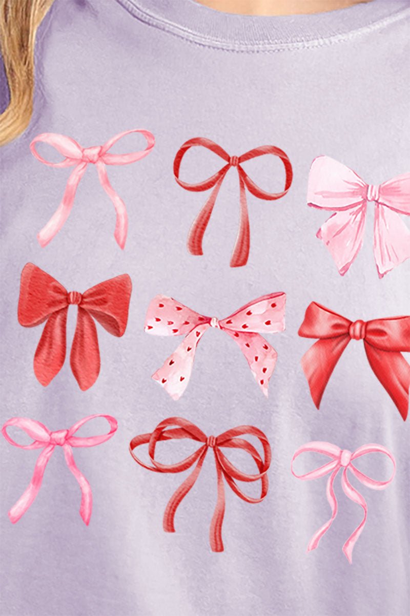 Preppy Valentine Bows Comfort Colors Adult Ring - Spun Cotton Tee - Wholesale Accessory Market