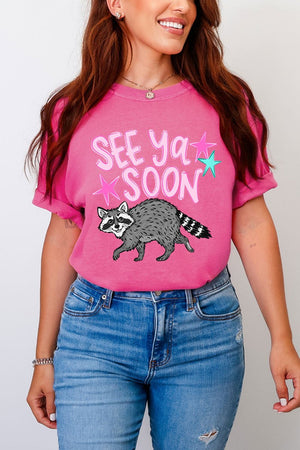 See You Soon Raccoon Full Front & Back Design Comfort Colors Adult Ring - Spun Cotton Tee - Wholesale Accessory Market