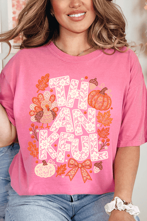 Thankful Lacework Comfort Colors Adult Ring-Spun Cotton Tee - Wholesale Accessory Market