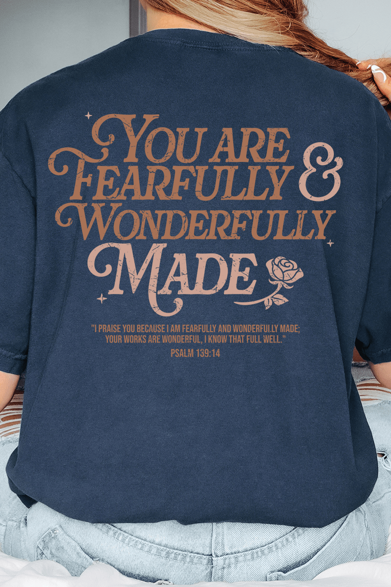 Wonderfully Made Front & Back Comfort Colors Adult Ring - Spun Cotton Tee - Wholesale Accessory Market