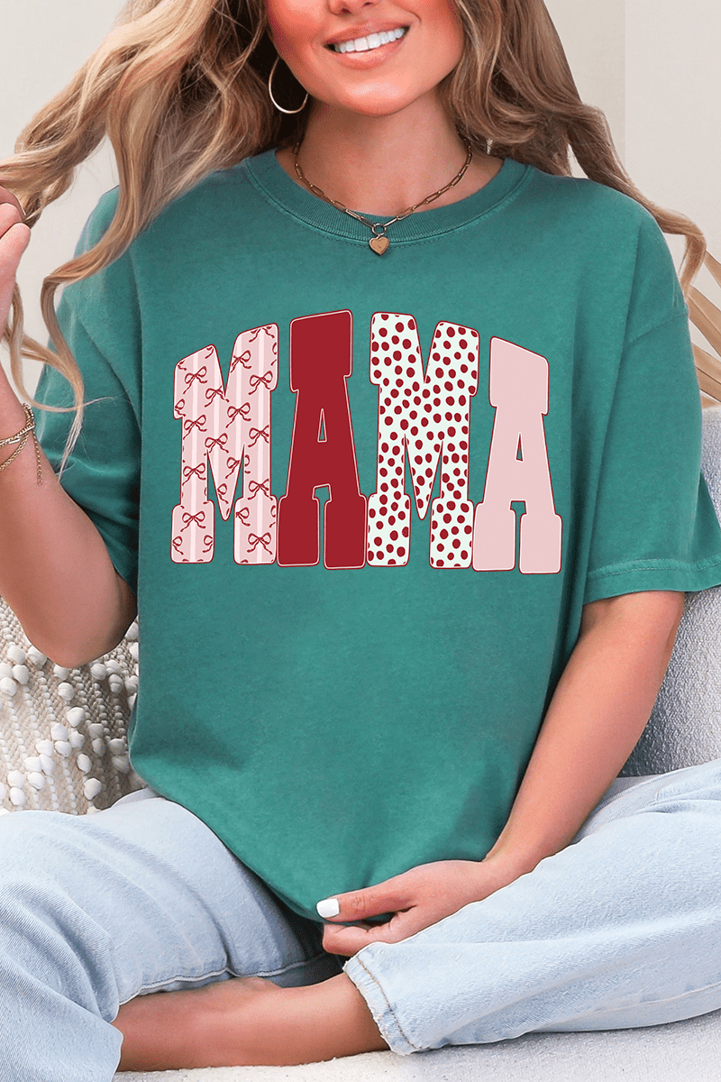 Blush And Bows Mama Comfort Colors Adult Ring - Spun Cotton Tee - Wholesale Accessory Market