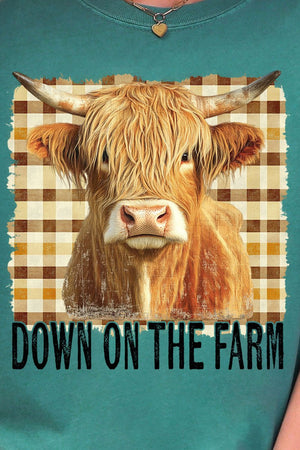 Down On The Farm Highland Cow Comfort Colors Adult Ring - Spun Cotton Tee - Wholesale Accessory Market