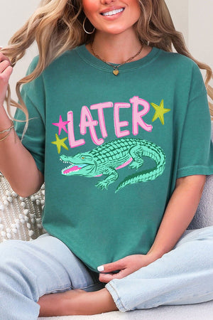 Pink Later Gator Comfort Colors Adult Ring - Spun Cotton Tee - Wholesale Accessory Market