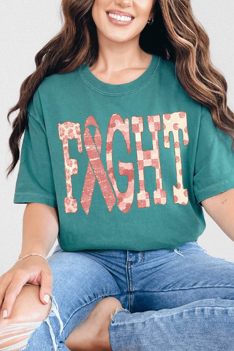 Pink Patterned Fight Comfort Colors Adult Ring-Spun Cotton Tee - Wholesale Accessory Market
