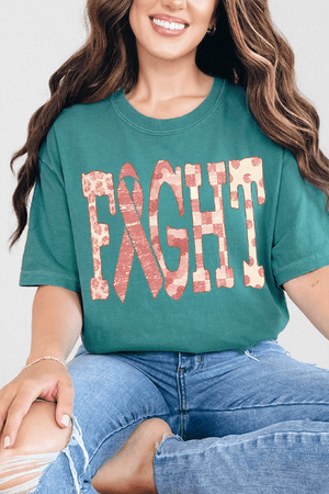 Pink Patterned Fight Comfort Colors Adult Ring-Spun Cotton Tee - Wholesale Accessory Market