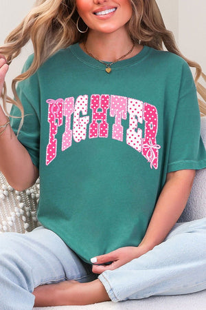 Pink Polka Pop Fighter Comfort Colors Adult Ring-Spun Cotton Tee - Wholesale Accessory Market