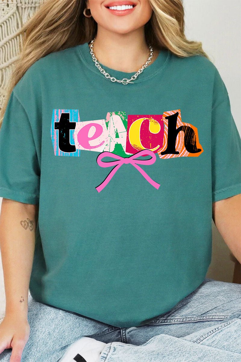 Retro Teach Ribbon Comfort Colors Adult Ring - Spun Cotton Tee - Wholesale Accessory Market