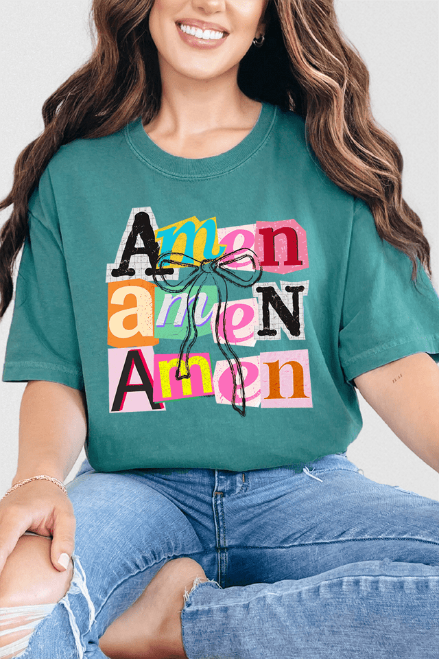 Stacked Amen Coquette Comfort Colors Adult Ring - Spun Cotton Tee - Wholesale Accessory Market
