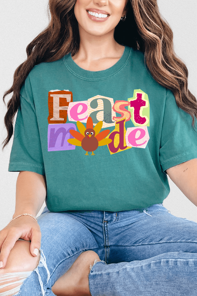 Turkey Feast Mode Comfort Colors Adult Ring - Spun Cotton Tee - Wholesale Accessory Market