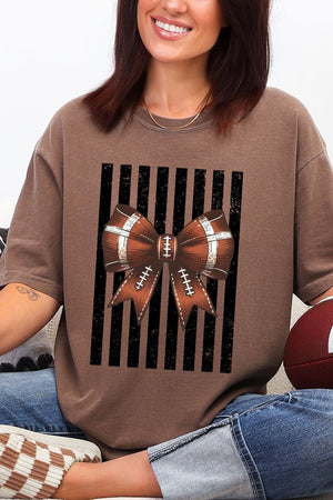 Black Varsity Bow Comfort Colors Adult Ring-Spun Cotton Tee - Wholesale Accessory Market