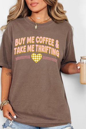 Buy Me Coffee & Take Me Thrifting Comfort Colors Adult Ring - Spun Cotton Tee - Wholesale Accessory Market