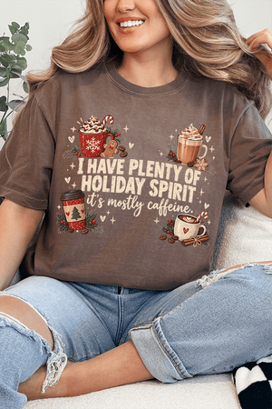Caffeinated Holiday Spirit Comfort Colors Adult Ring-Spun Cotton Tee - Wholesale Accessory Market