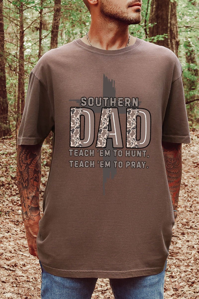 Camo Southern Dad Comfort Colors Adult Ring - Spun Cotton Tee - Wholesale Accessory Market
