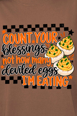Count Blessings Not Deviled Eggs Comfort Colors Adult Ring-Spun Cotton Tee - Wholesale Accessory Market