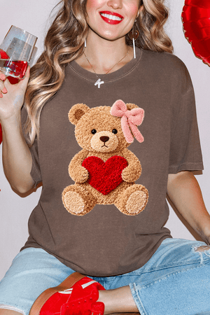 Cozy Heart Cub Faux Yarn Comfort Colors Adult Ring - Spun Cotton Tee - Wholesale Accessory Market