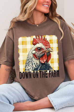 Down On The Farm Chicken Comfort Colors Adult Ring - Spun Cotton Tee - Wholesale Accessory Market