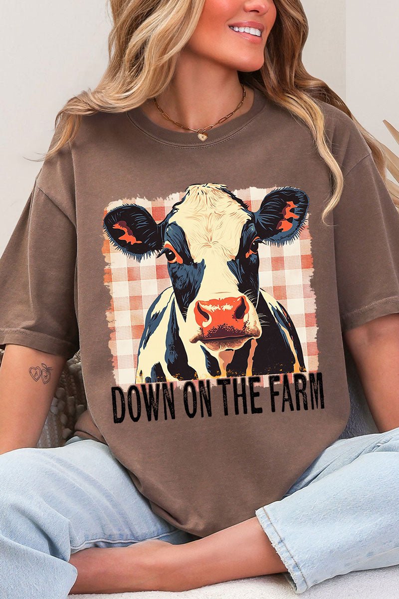 Down On the Farm Cow Comfort Colors Adult Ring - Spun Cotton Tee - Wholesale Accessory Market