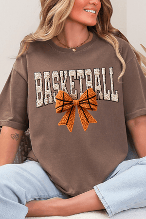 Faux Yarn Basketball Coquette Comfort Colors Adult Ring - Spun Cotton Tee - Wholesale Accessory Market