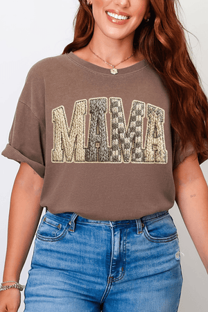 Faux Yarn Check Mama Comfort Colors Adult Ring - Spun Cotton Tee - Wholesale Accessory Market