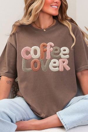Faux Yarn Coffee Lover Comfort Colors Adult Ring - Spun Cotton Tee - Wholesale Accessory Market