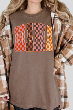 Girlie Check Mama Comfort Colors Adult Ring - Spun Cotton Tee - Wholesale Accessory Market
