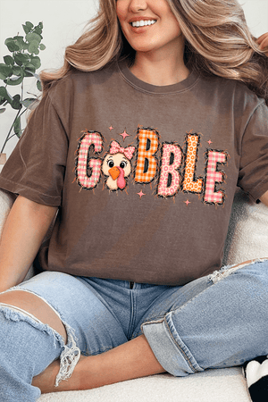 Gobble In Gingham Comfort Colors Adult Ring-Spun Cotton Tee - Wholesale Accessory Market