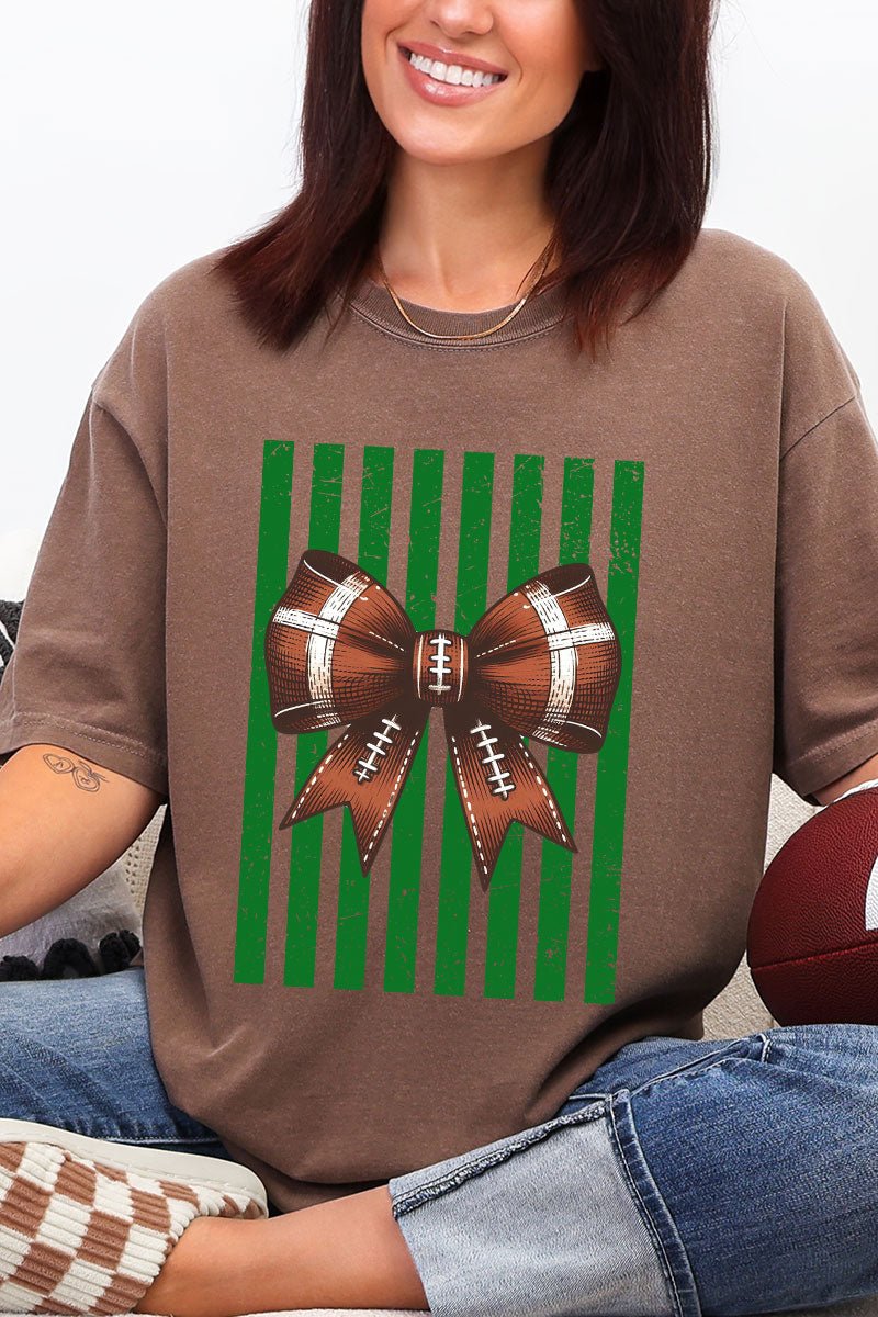 Green Varsity Bow Comfort Colors Adult Ring-Spun Cotton Tee - Wholesale Accessory Market