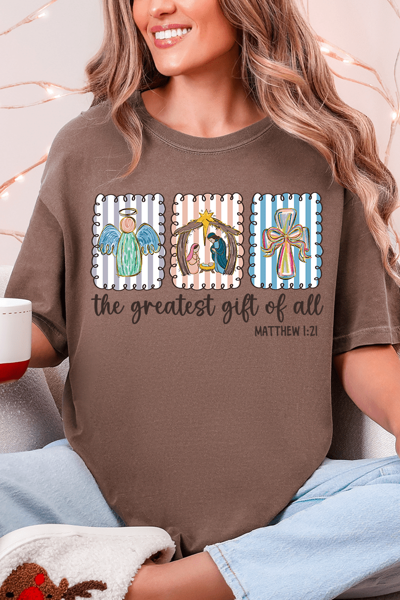 Jesus, Greatest Gift Comfort Colors Adult Ring - Spun Cotton Tee - Wholesale Accessory Market