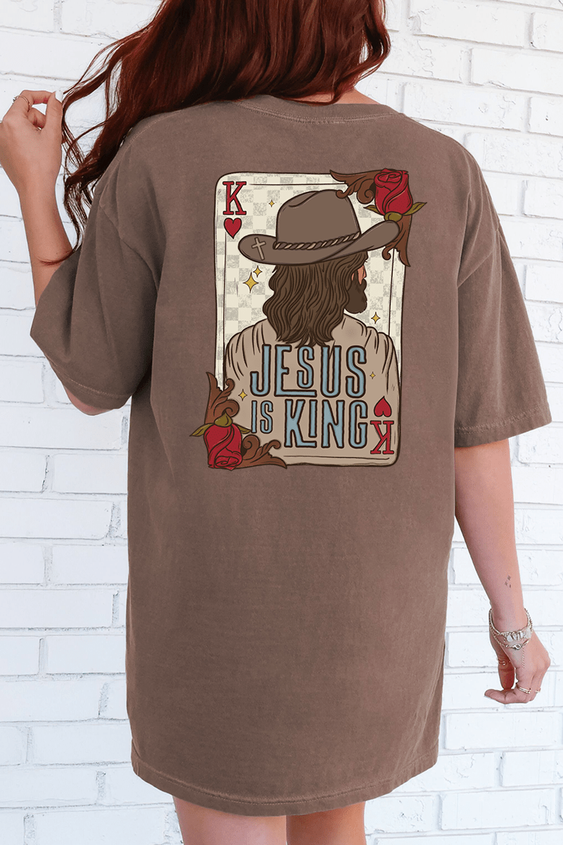 Jesus Is King Front & Back Comfort Colors Adult Ring - Spun Cotton Tee - Wholesale Accessory Market