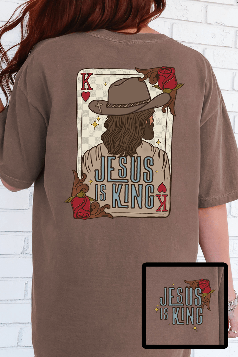 Jesus Is King Front & Back Comfort Colors Adult Ring - Spun Cotton Tee - Wholesale Accessory Market