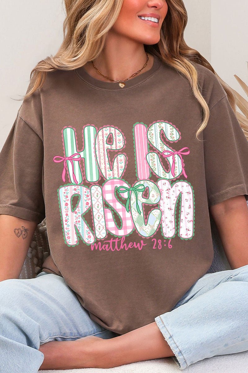 Lace & Bloom He Is Risen Comfort Colors Adult Ring - Spun Cotton Tee - Wholesale Accessory Market